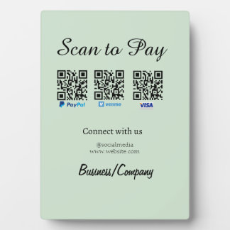 paypal venmo visa card scan to pay QR social media フォトプラーク