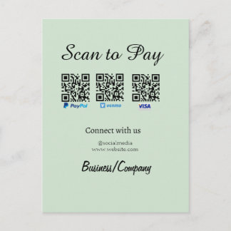 paypal venmo visa card scan to pay QR social media ポストカード