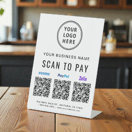 PayPal Venmo Zelle QRコード ロゴ スキャン決済 台座サイン