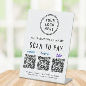 PayPal Venmo Zelle QRコード ロゴ スキャン決済 台座サイン