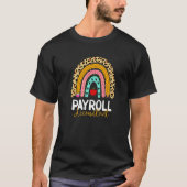 Payroll Accountant Leopard Rainbow Accounting Back Tシャツ (正面)