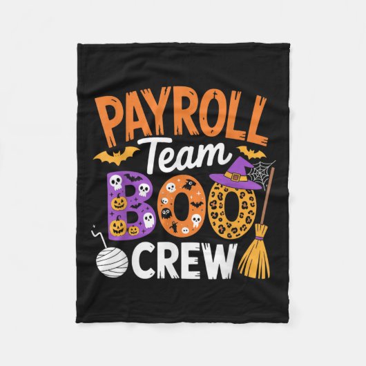 Payroll Team Boo Crew Halloween Matching Soky Outf フリースブランケット (正面)