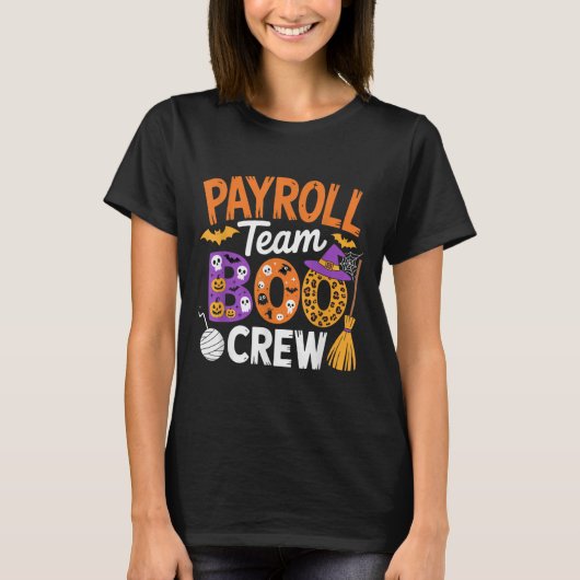 Payroll Team Boo Crew Halloween Matching Soky Outf Tシャツ (正面)