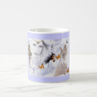 Paysage Amérindienne Ange papillons コーヒーマグカップ