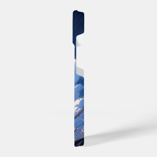 Paysage animé venteux iPhoneケース (左側面)