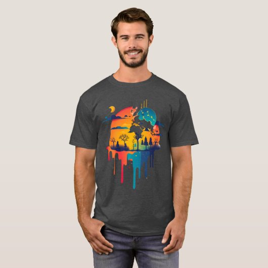 Paysage coloré et fantastique tシャツ (正面フル)