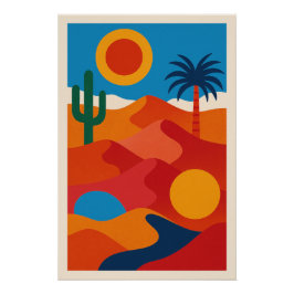 Paysage Désertique Abstrait ポスター