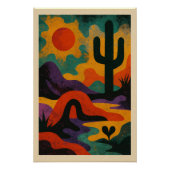 Paysage Désertique Abstrait en Couleur ポスター (正面)