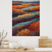 Paysage impressionniste aux couleurs d'automne ポスター (キッチン)