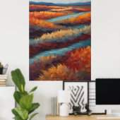 Paysage impressionniste aux couleurs d'automne ポスター (ホームオフィス)