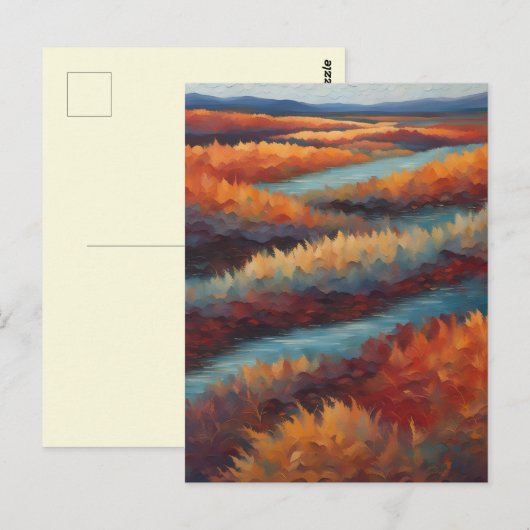 Paysage impressionniste aux couleurs d'automne ポストカード (正面/裏面)