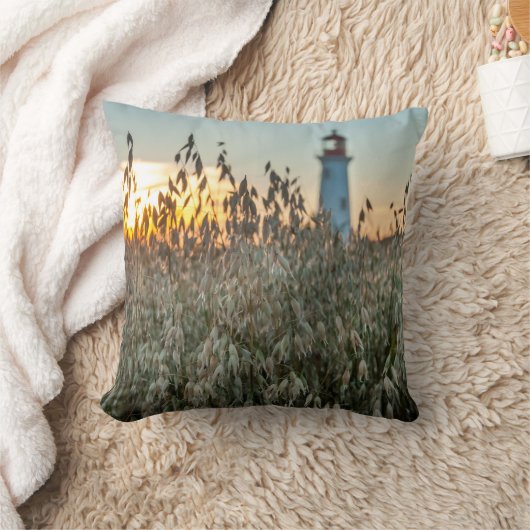 Paysage maritime au coucher de soleil クッション (ブランケット)