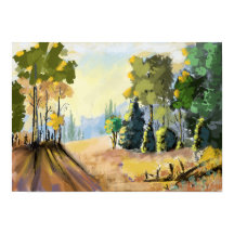 Paysage nature et sous bois en fôret, déco murale.