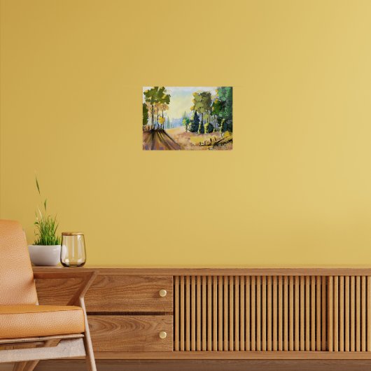 Paysage nature et sous bois en fôret, déco murale. ポスター (リビング2)