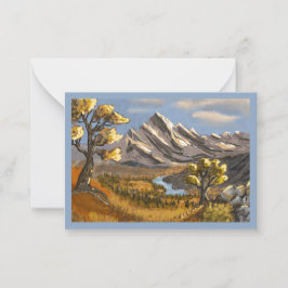 paysage peinture sur carte de voeux. ノートカード