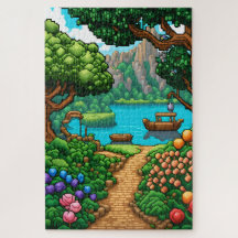 Paysage pour l'aventure en pixel art