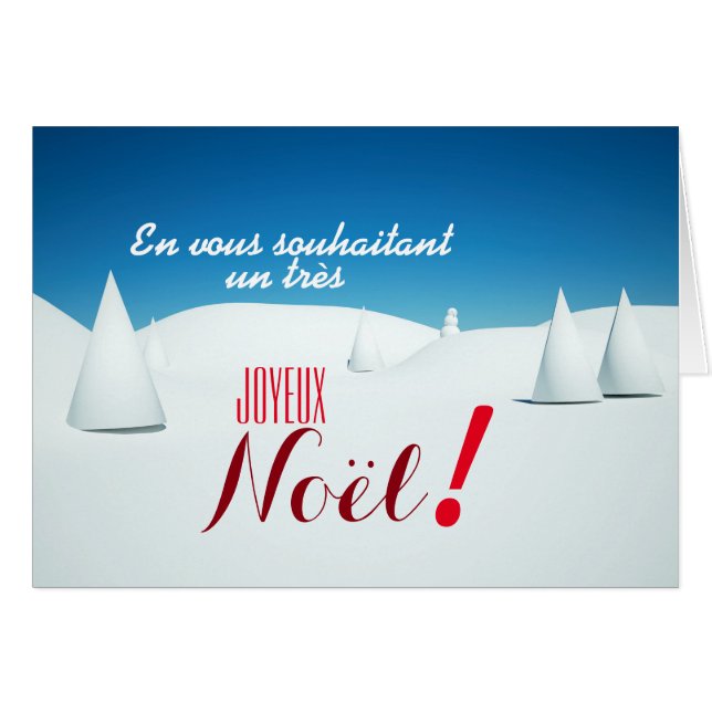 Paysage sous la neige 3D art Carte de Noel (正面横)