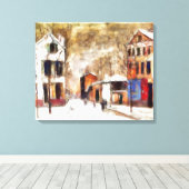 Paysage urbain enneigé キャンバスプリント (インサイチュ (ウッドフロア))