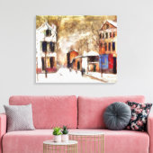 Paysage urbain enneigé キャンバスプリント (インサイチュ (リビング))