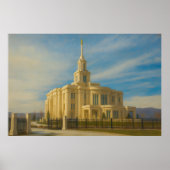 Payson Utah Temple 絵を描's™ LDS Wall Art Poster ポスター (正面)