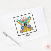 Paz （平和）シンボル。平和のためのプレジャレンのシンボル スクエアシール (封筒)