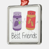 PBとJのフ最高のレンズPbとJのBFFスケッチ メタルオーナメント (左)