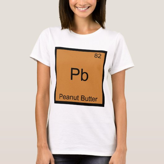 Pb – ピーナッツバターおもしろい要素化学Tシャツ Tシャツ (正面)