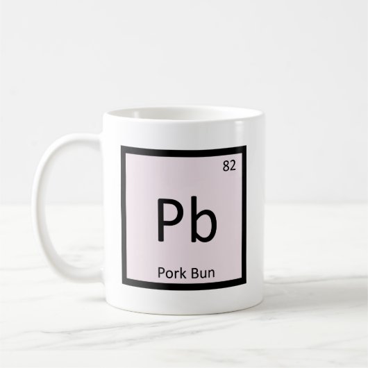 Pb -ポークパンの中国のな化学周期表 コーヒーマグカップ (左)
