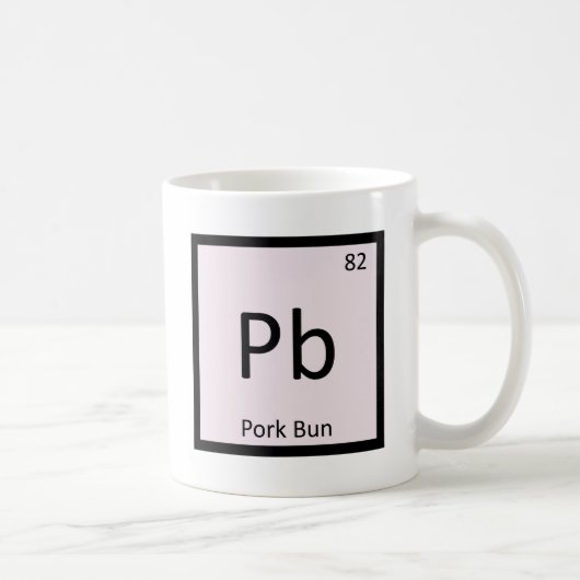 Pb -ポークパンの中国のな化学周期表 コーヒーマグカップ (右)