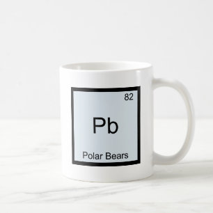 Pb -白くまおもしろいな化学要素の記号 コーヒーマグカップ