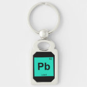 Pb -鉛化学の周期表シンボル要素 キーホルダー (正面)