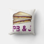 PB&Jピーナッツバター&ジェリーサンドイッチランチグルメ クッション (正面)