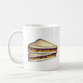 PB&Jピーナッツバター&ジェリーサンドイッチランチフード コーヒーマグカップ (左)
