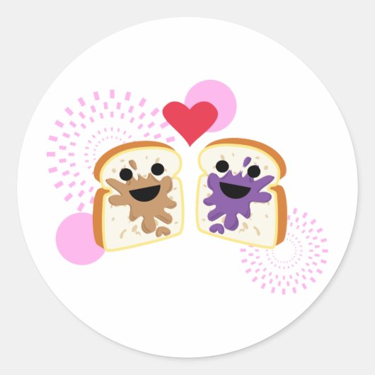 PB & Jラブ ラウンドシール (正面)