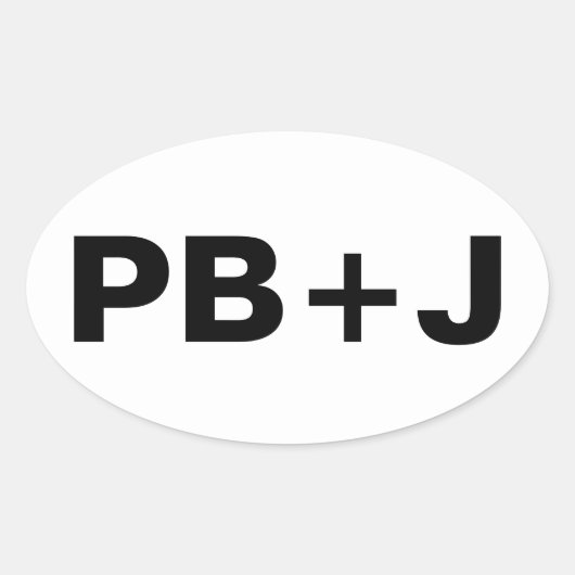 PB+J 楕円形シール (正面)