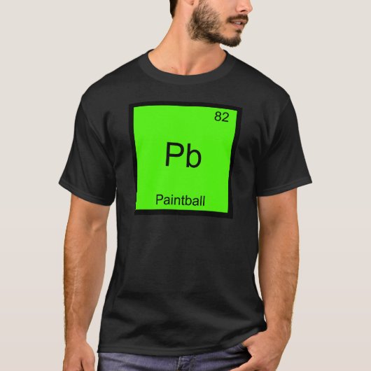 Pb - Paintball おもしろい Chemistry Elementシンボルティー Tシャツ (正面)