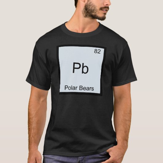 Pb - Polar Bears Chemistry要素おもしろい記号 Tシャツ (正面)