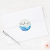 PB Thank you 2青いラウンドクラシックステッカー ラウンドシール (封筒)