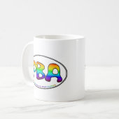 PBAの白い楕円形15ozのマグ コーヒーマグカップ (正面左)