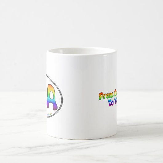 PBAの白い楕円形15ozのマグ コーヒーマグカップ (中央)