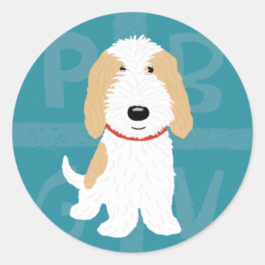 PBGVかわいい漫画 ラウンドシール (正面)