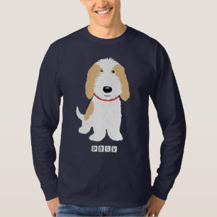 PBGVのかわいい漫画のオレンジ及び白い犬のTシャツ Tシャツ
