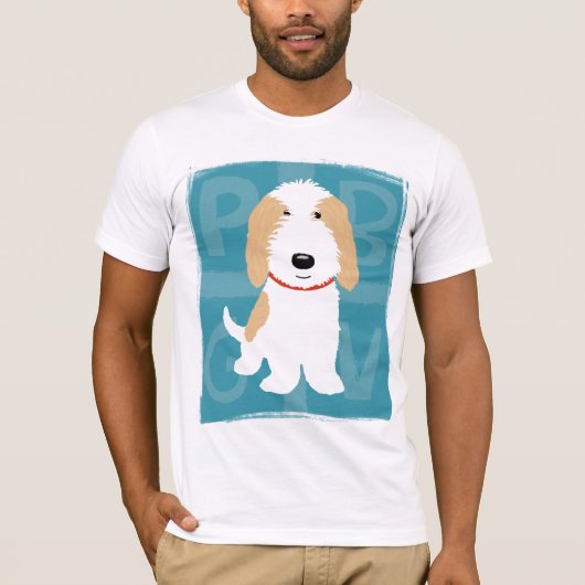 PBGVのかわいい漫画のオレンジ及び白い犬のTシャツ Tシャツ (正面)