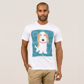 PBGVのかわいい漫画のオレンジ及び白い犬のTシャツ Tシャツ (正面フル)
