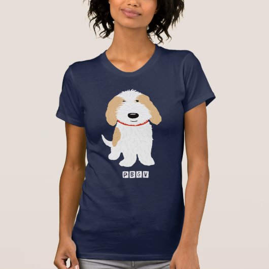 PBGVのかわいい漫画のオレンジ及び白い犬のTシャツ Tシャツ (正面)