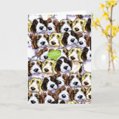 PBGVドッグスおもしろい誕生日 カード (黄色い花)