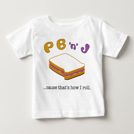PBJの長袖の女の子のティー ベビーTシャツ (正面)