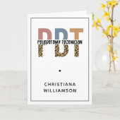 PBTカスタム静脈切開技術者レオパード印刷 カード (黄色い花)