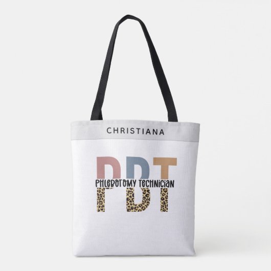 PBTカスタム静脈切開技術者レオパード印刷 トートバッグ (裏面)
