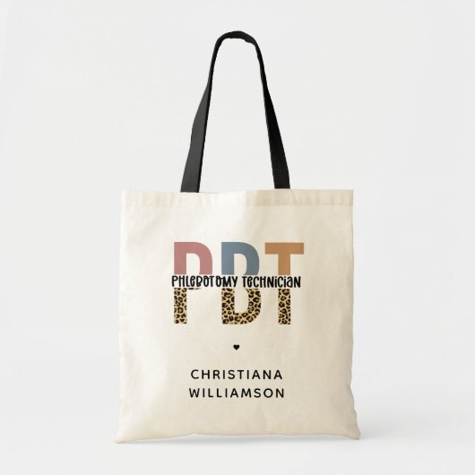 PBTカスタム静脈切開技術者レオパード印刷 トートバッグ (正面)